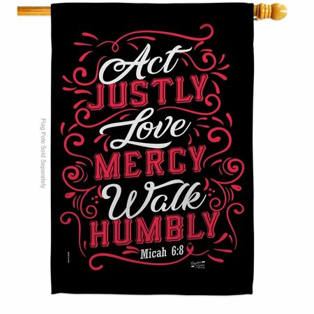 PATIO TRASERO Act Love Walk Religious Bible Verses Double-Sided Garden Decorative House Flag, Multi Color PA3910584